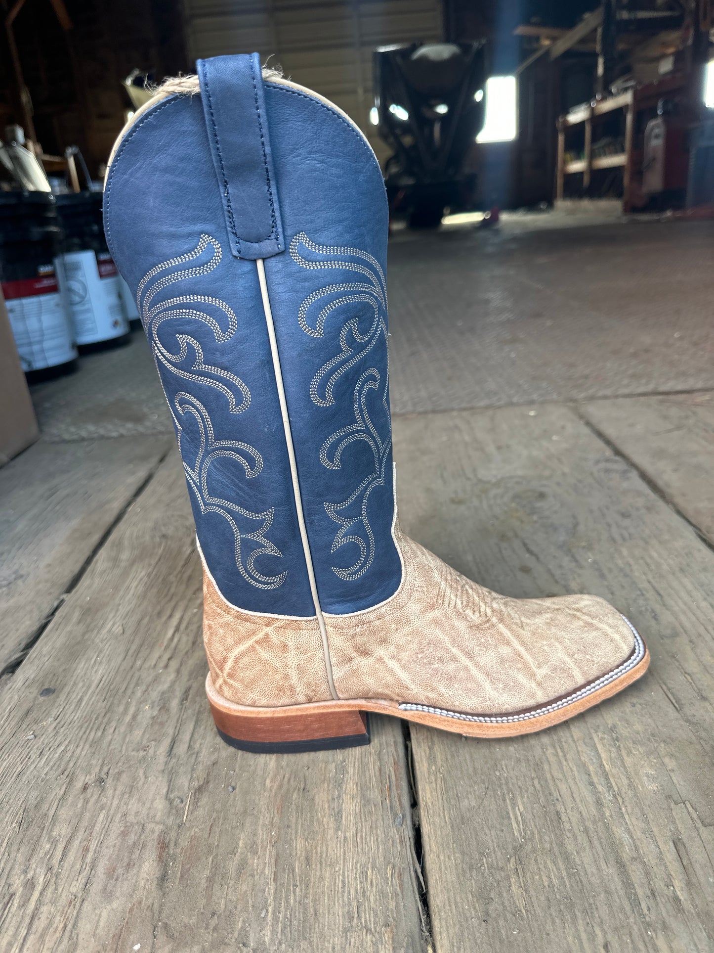 Anderson Bean Mens Boot 340741 Light Tan Tipped Elephant/Midnight Blue Dozer