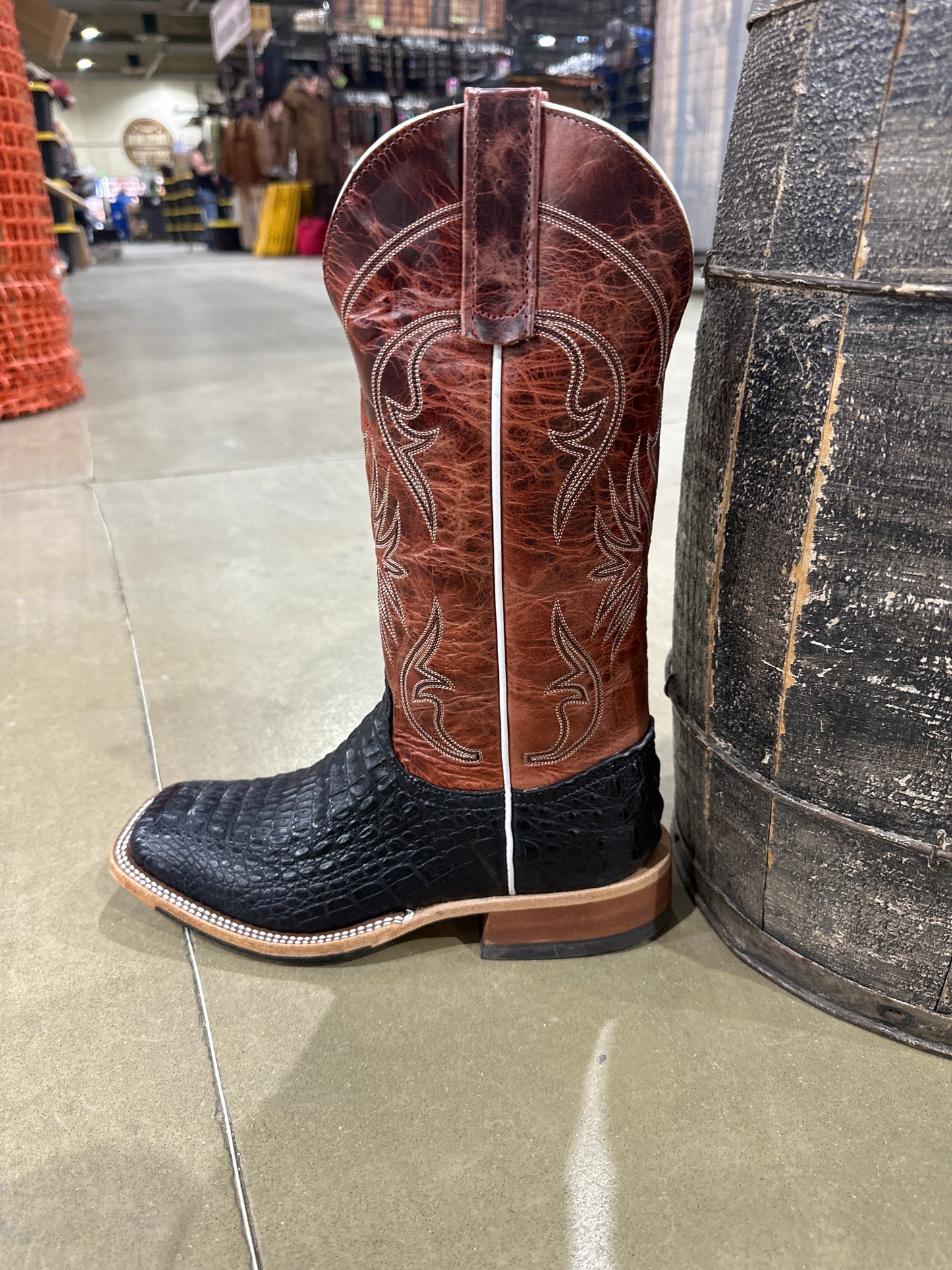 Anderson Bean Mens Boot Black Lux 339051 Caiman/Rust Lava
