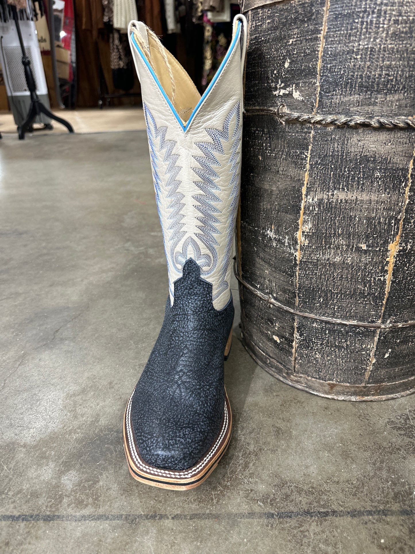 Anderson Bean Mens Boot 340738 Blue Safari Cape Buffalo/Shell Kidskin Lustre