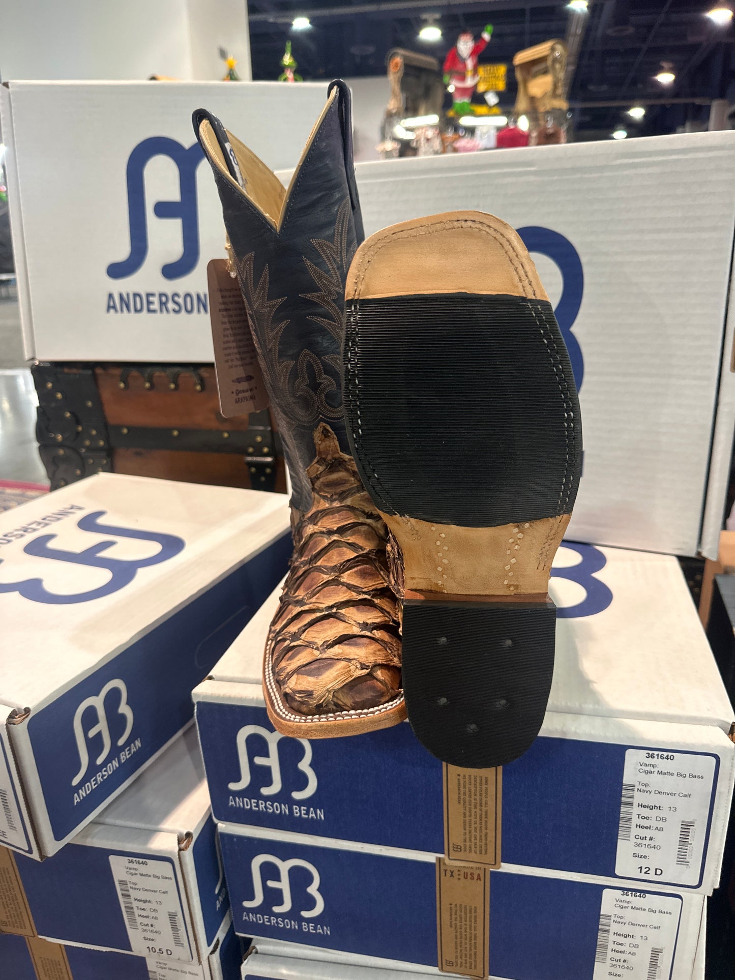 Anderson Bean Mens Boot 361640 Cigar Matte Big Bass/Navy Denver Calf