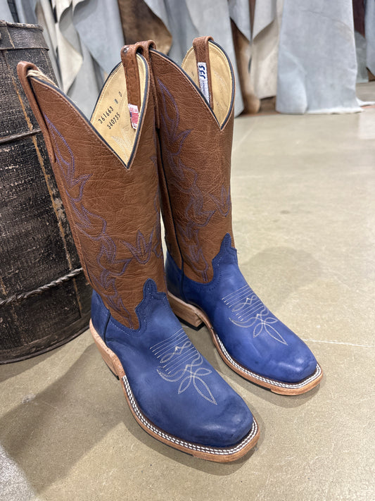 Anderson Bean Mens Boot 340735 Royal Blue Wyoming/Tan Denver Calf