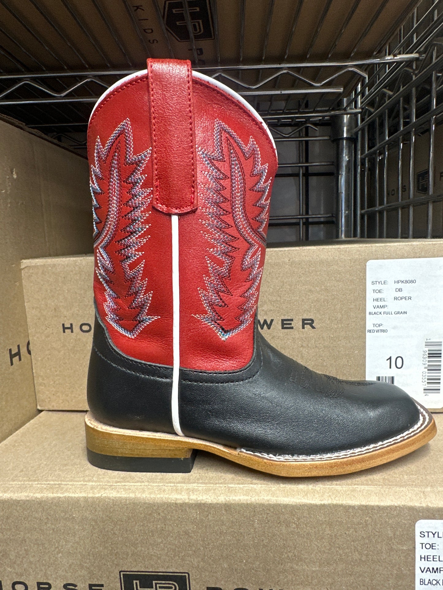 HPK8080 Kids Black Full Grain/Red Vitro