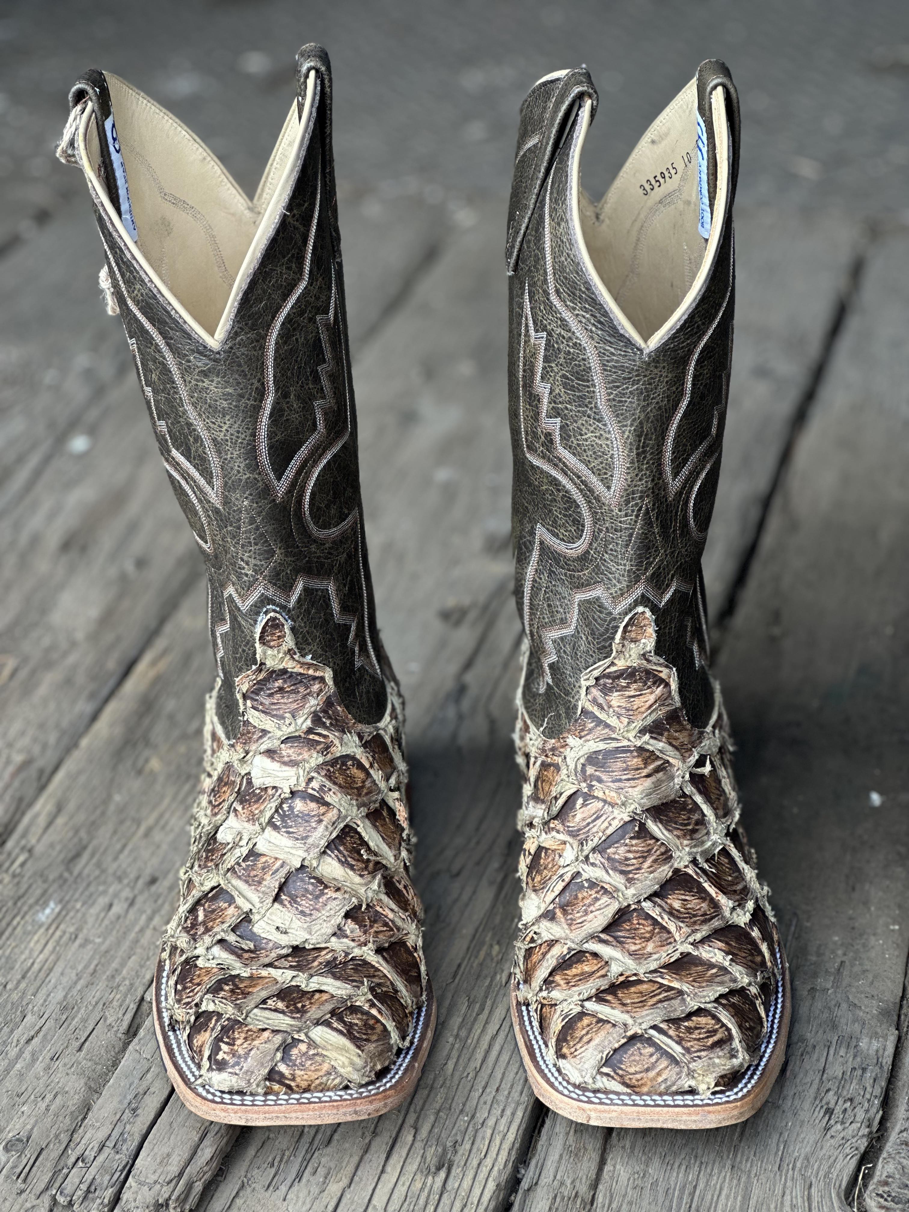 Anderson Bean Mens Boot 335935 Saddle Brown Rustic Big Bass/Sage Outla ...