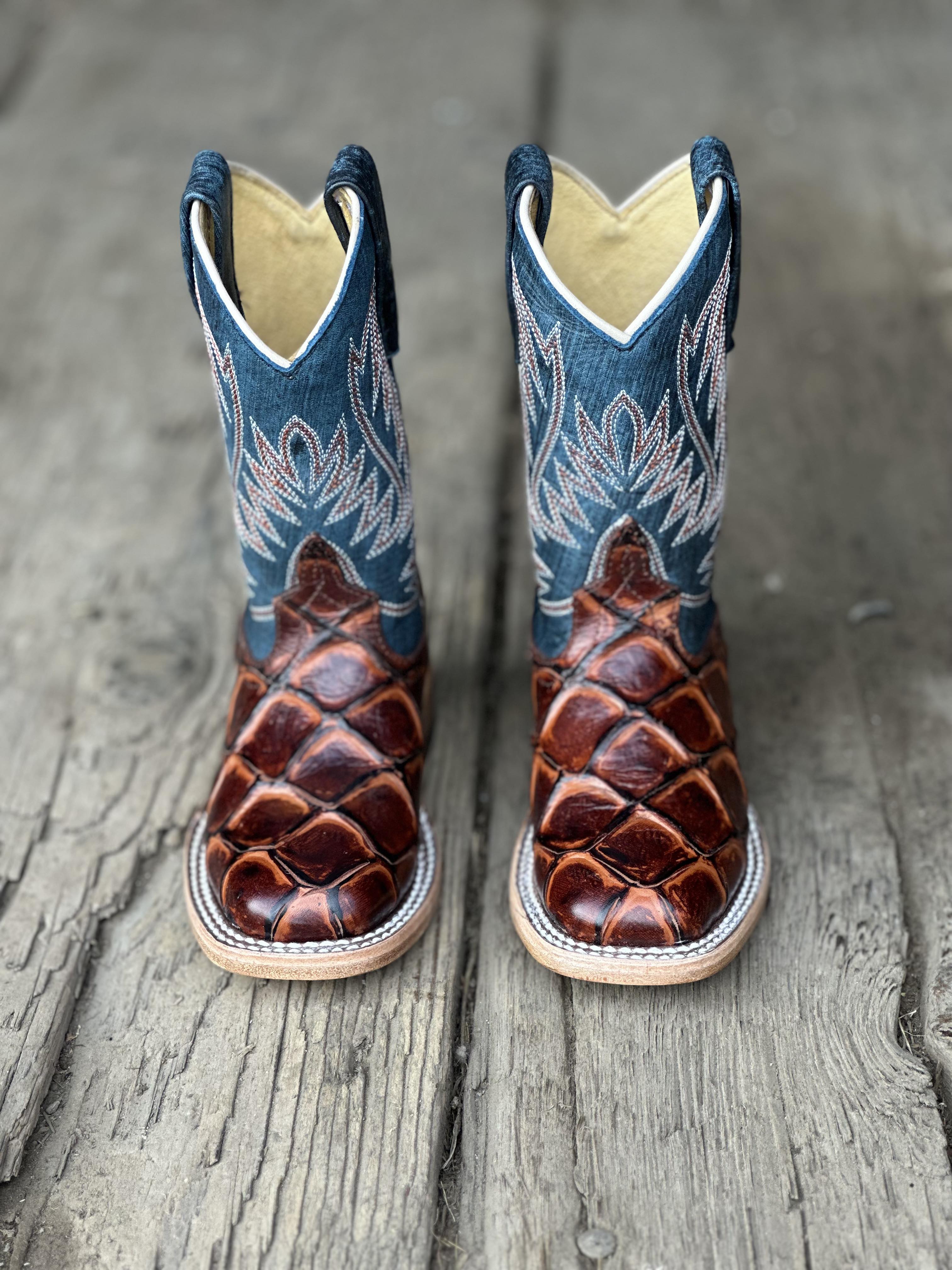 Colorado Rodeo Boot HPK1823 Youth Cognac Filet of Fish/Seas the Day – Rodeo Boot Company ...