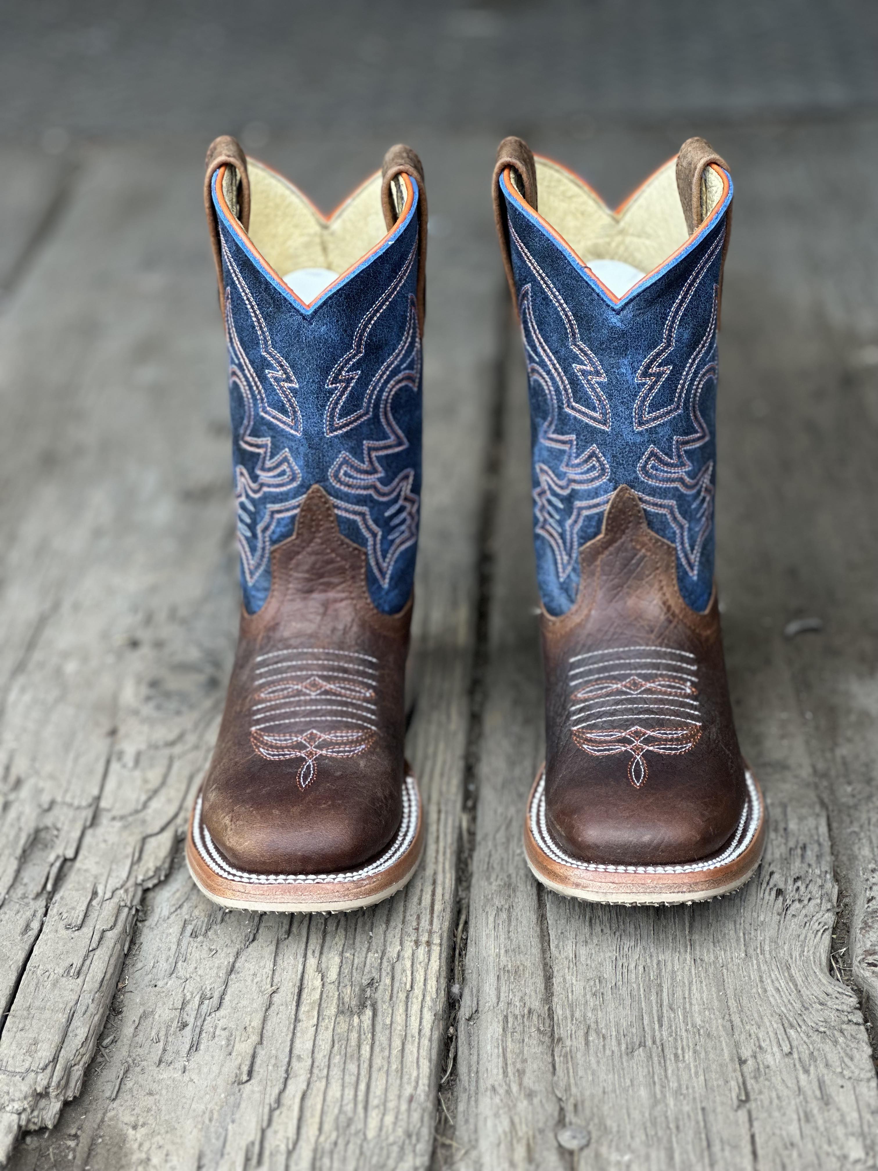 Colorado Rodeo Boot ABK3000 Youth Toasted Bison/Blue Mad Dog – Rodeo Boot Company/Western ...