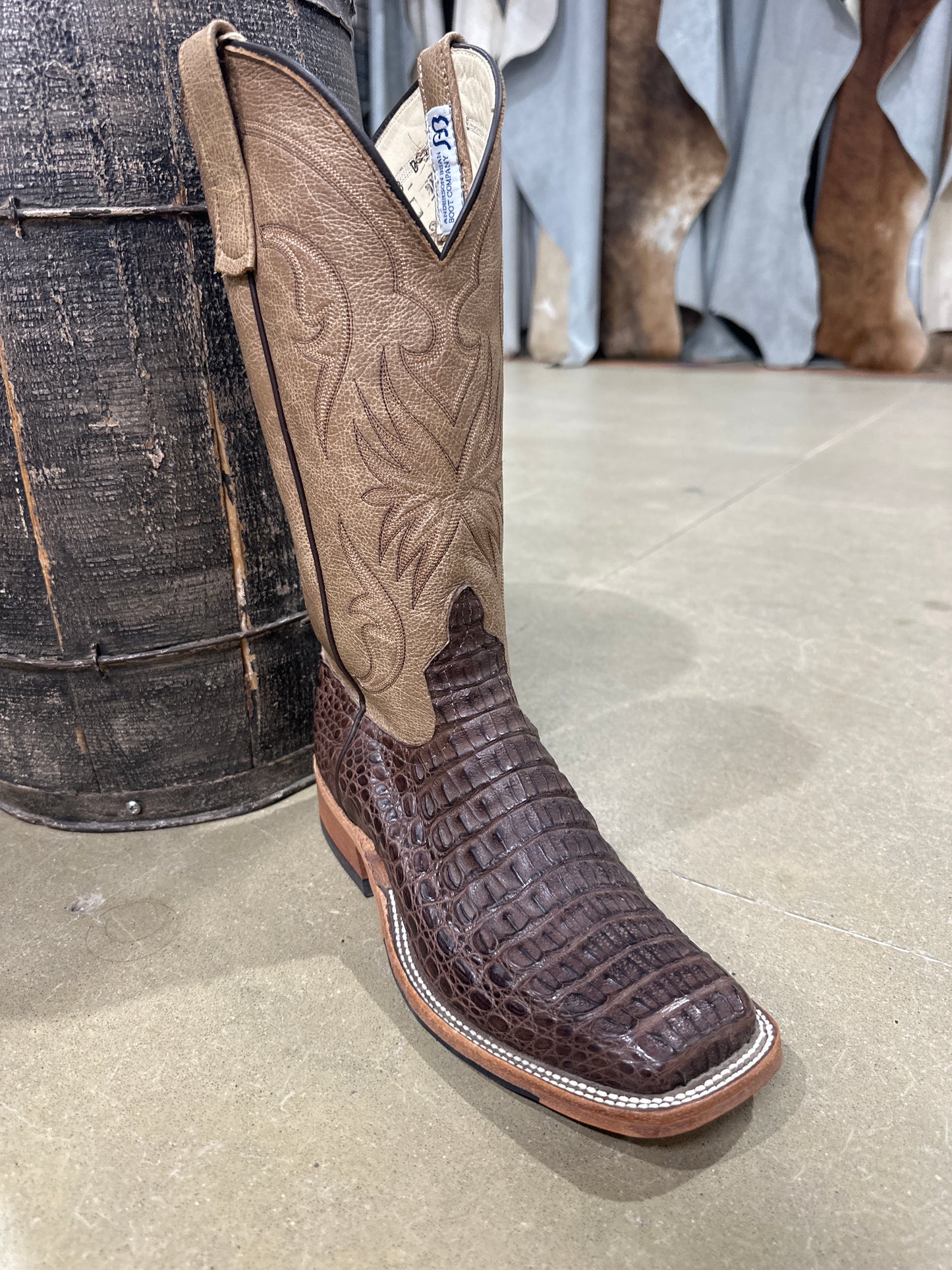 Anderson Bean Mens Boot 339753 Brown Lux Caiman/Camel West