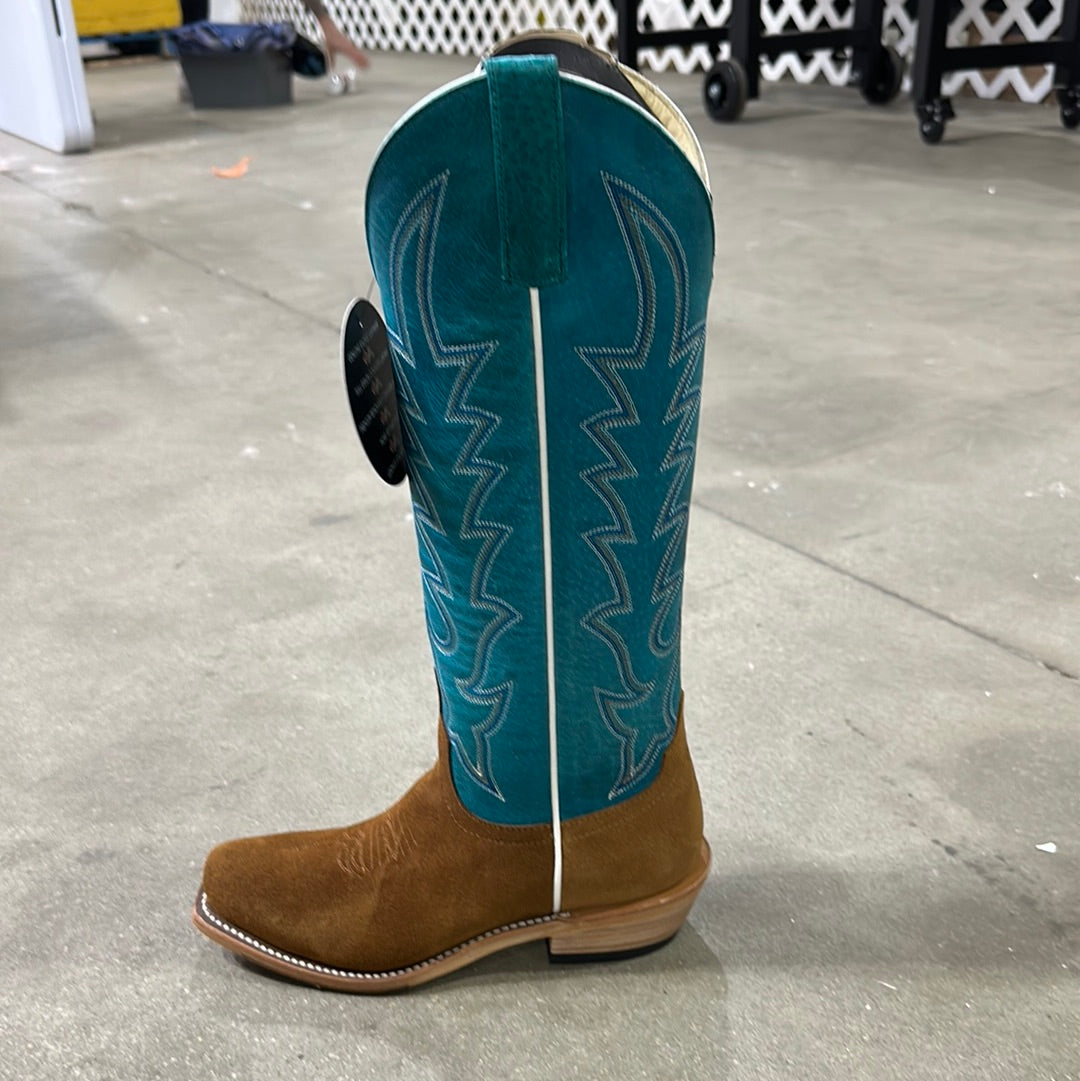 Macie Bean Womens Boot M9504 Camel Suede/Turquoise Sinsation