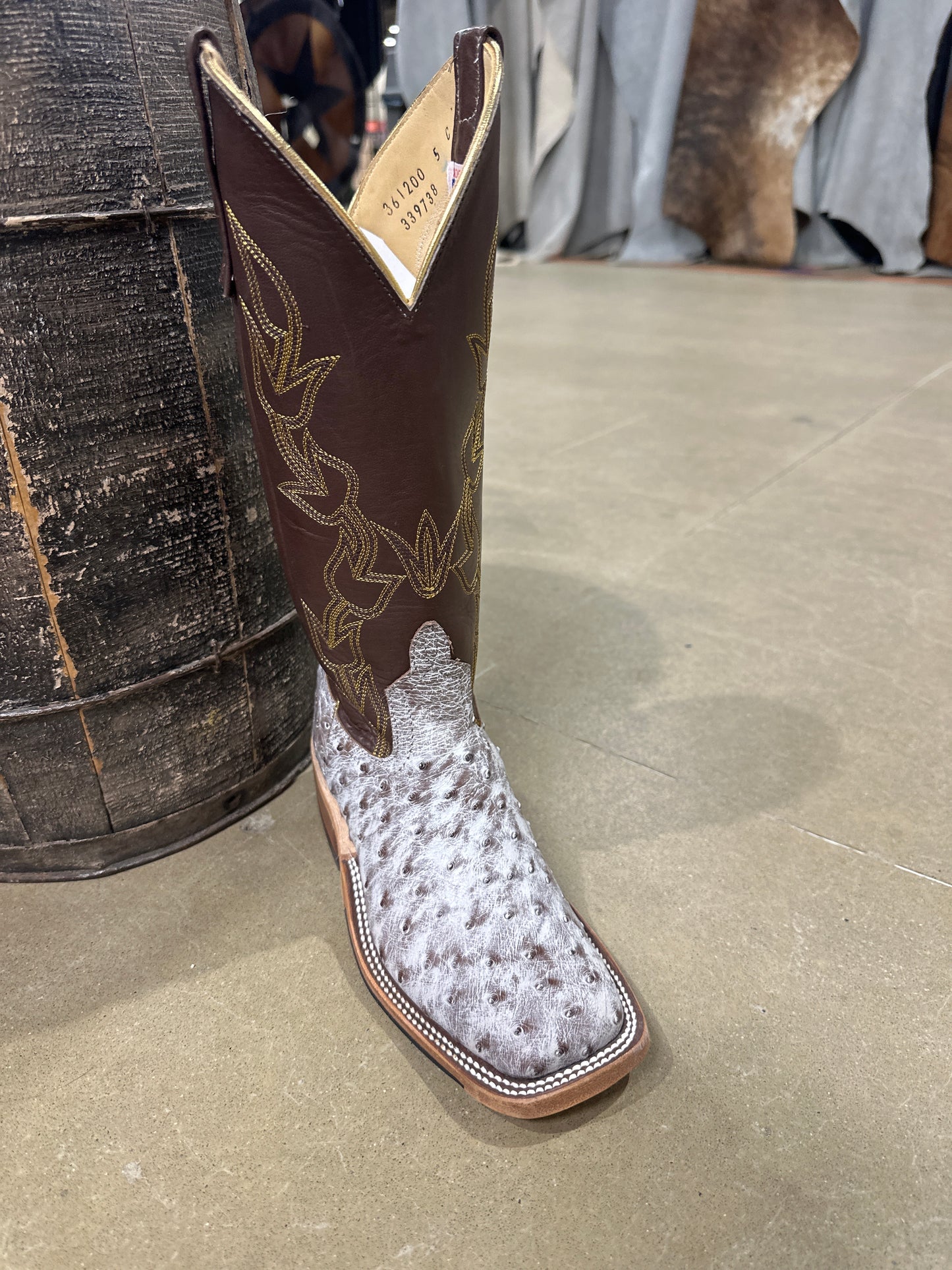 Anderson Bean Womens Boot 339738 Kango Tabac Rio Ostrich/ Whiskey Sleek Buffalo Calf