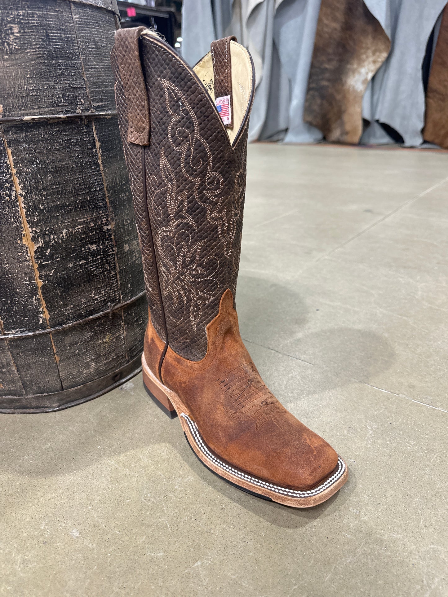 Anderson Bean Womens Boot 339741 Wheatbuck Waxy Kudu/Camel Chex
