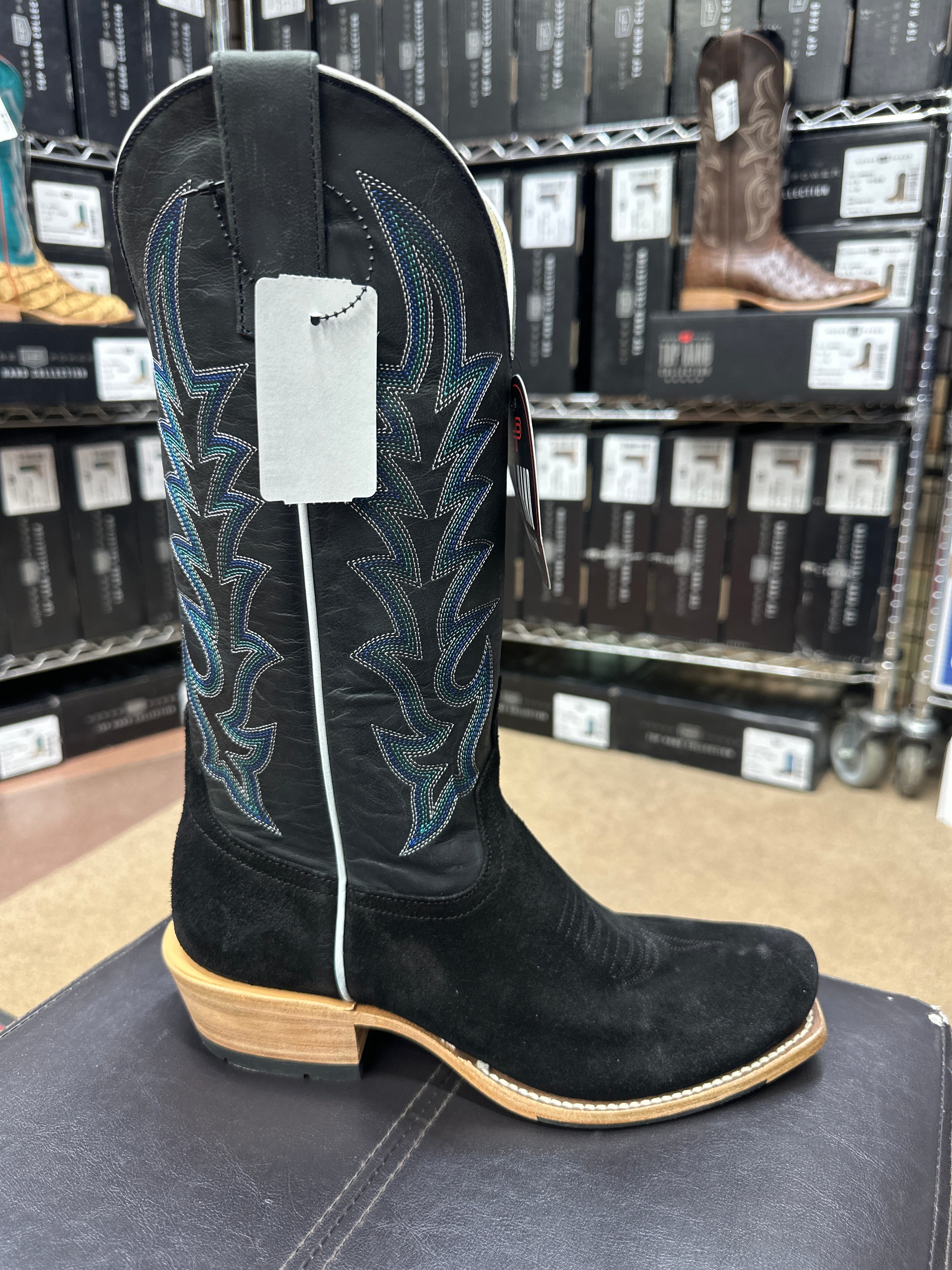 Colorado Rodeo Boot HP9502 Black Suede/Blue Goat – Rodeo Boot Company/Western Tradition