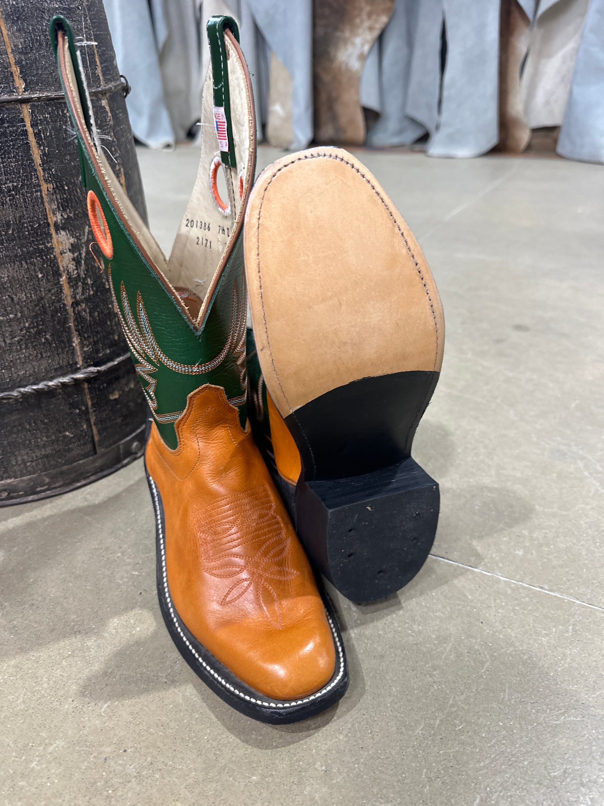 Olathe Benedictine Soft Ice/Dark Green Soft Ice – Rodeo Boot Company ...