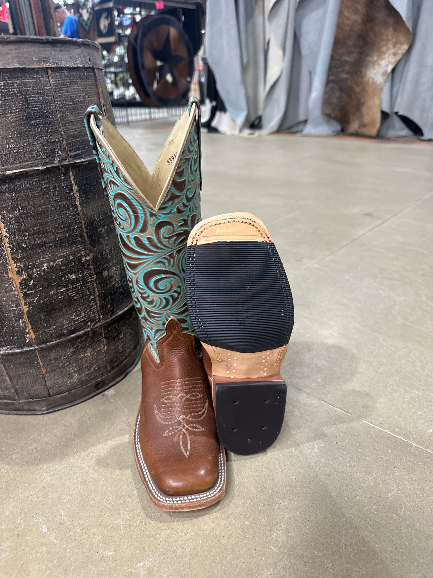 Anderson Bean Womens Boot 339743 Stampede Briar/Caracol Turquoise Embossed