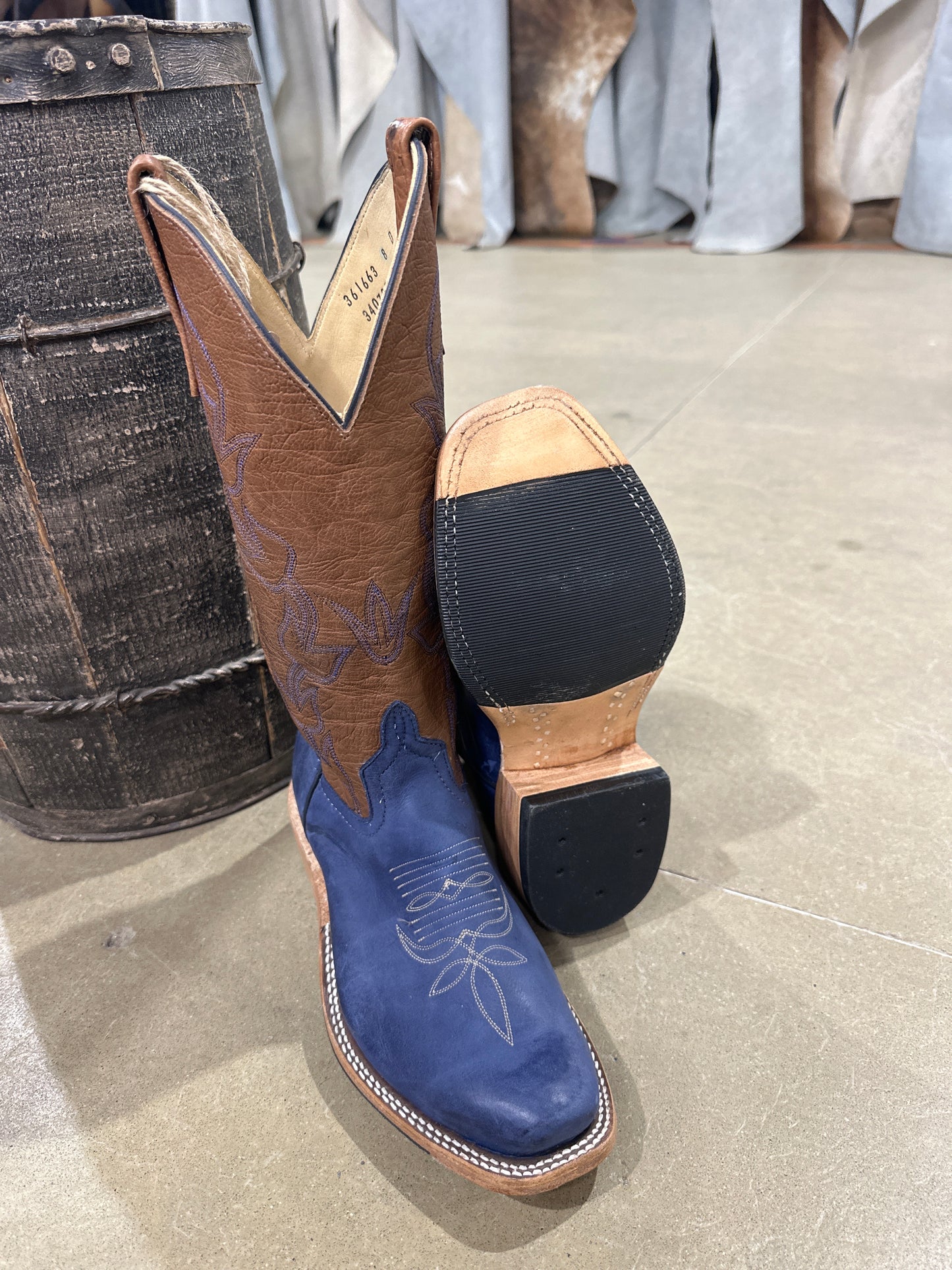 Anderson Bean Mens Boot 340735 Royal Blue Wyoming/Tan Denver Calf