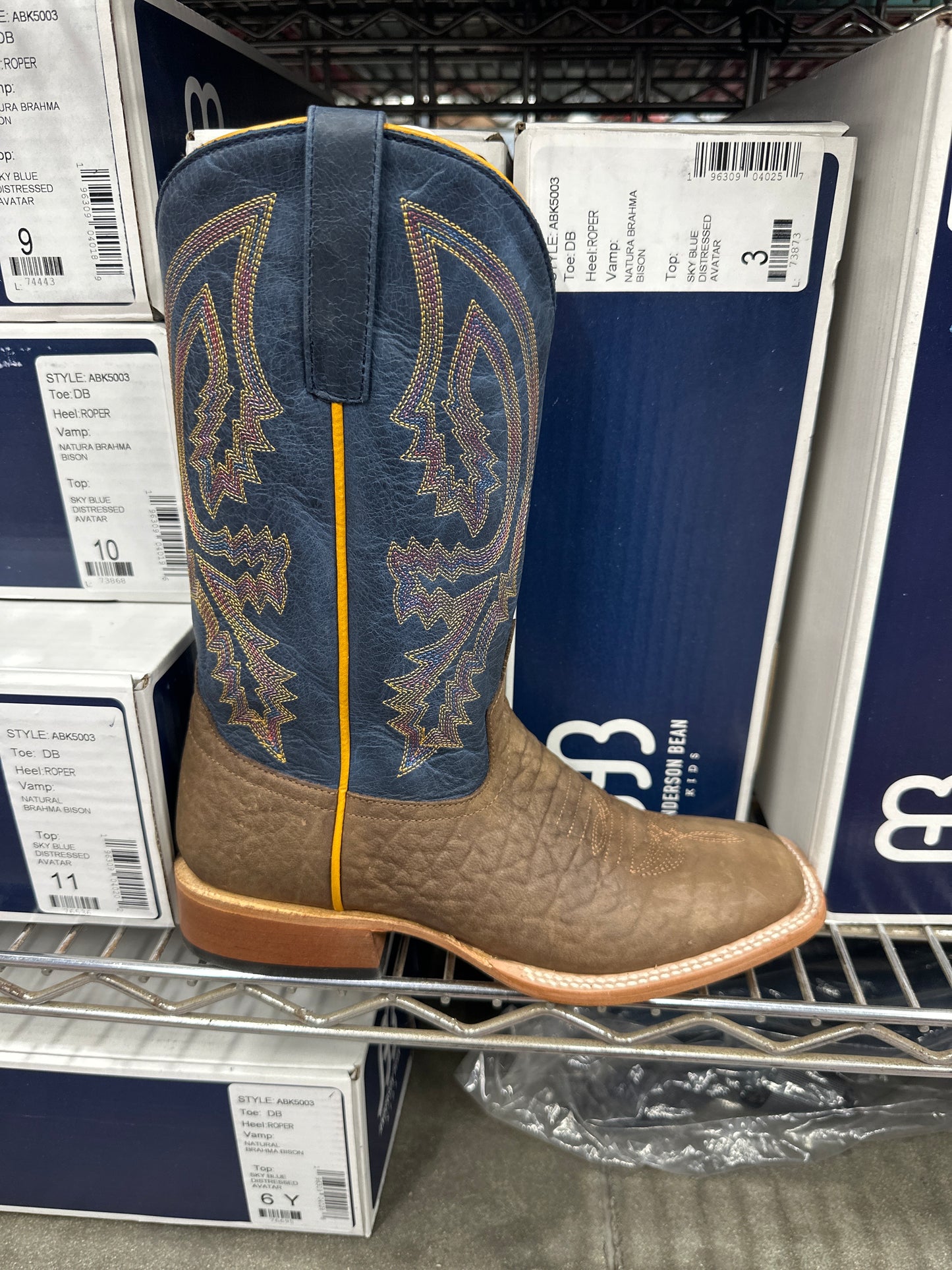 ABK5003 Youth Natural Brahma Bison/Sky Blue Distressed Avatar