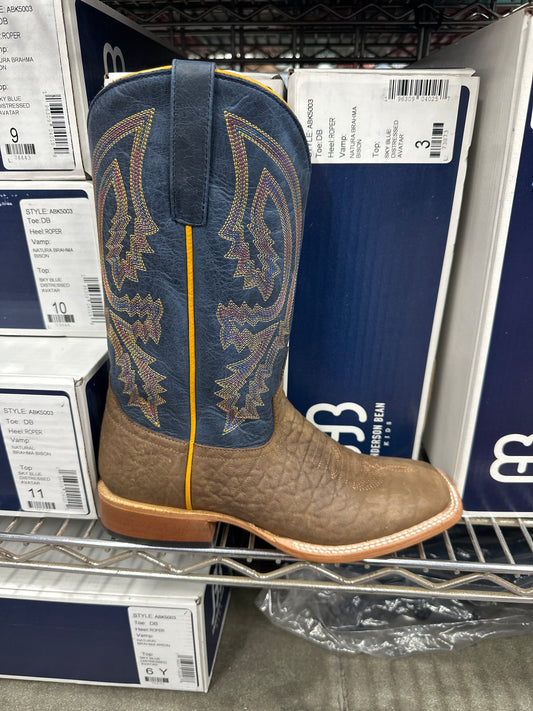 ABK5003 Youth Natural Brahma Bison/Sky Blue Distressed Avatar