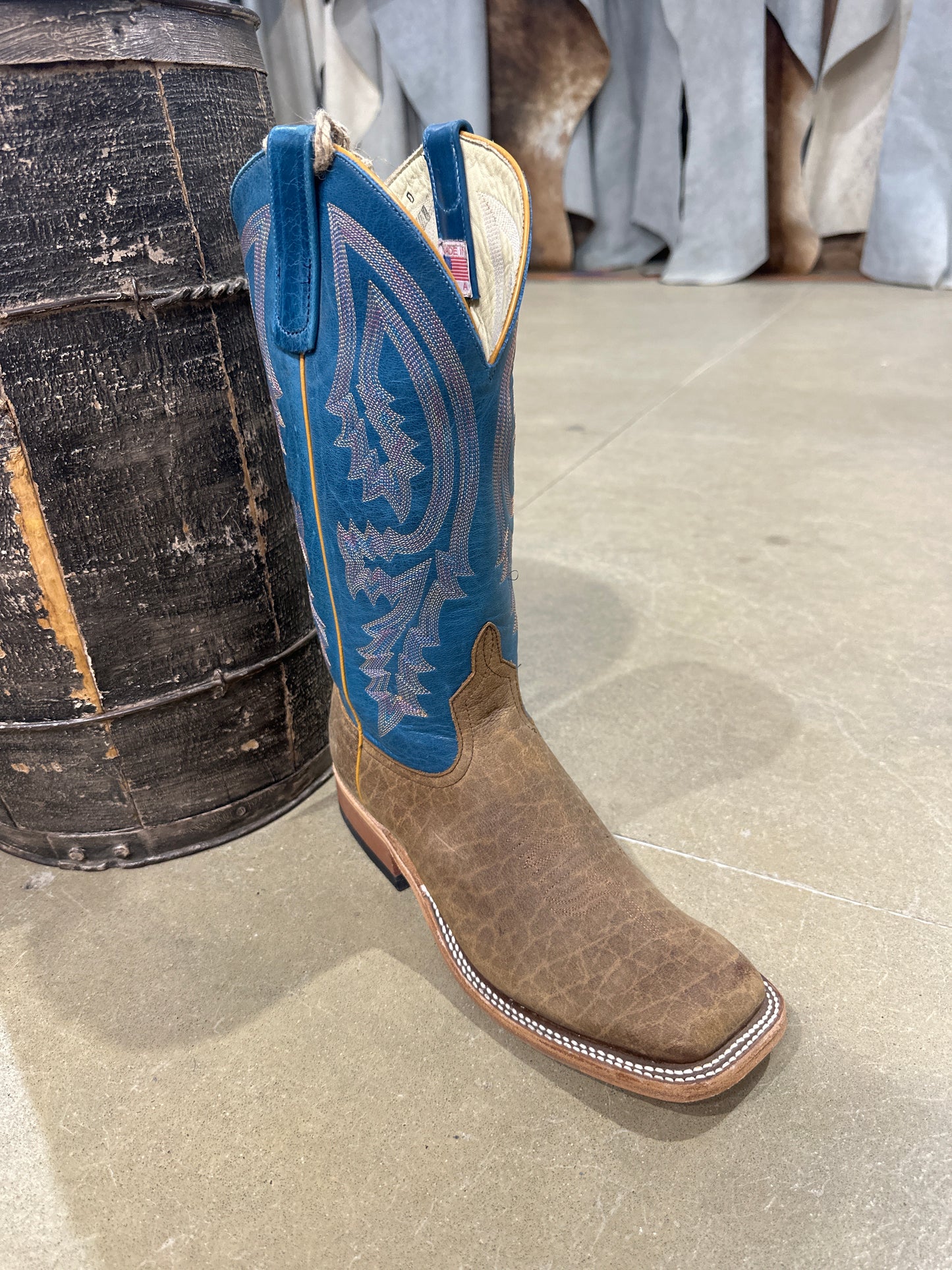 Anderson Bean Mens Boot S5003 Natural Brahma Bison/Sky Blue Avatar