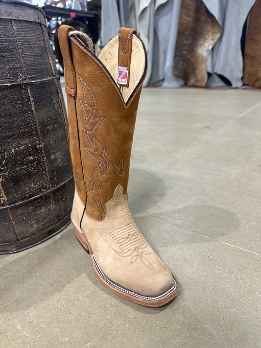 Anderson Bean Womens Boot 340739 Tan Crazyhorse/Brandy Nubuck Shuffle