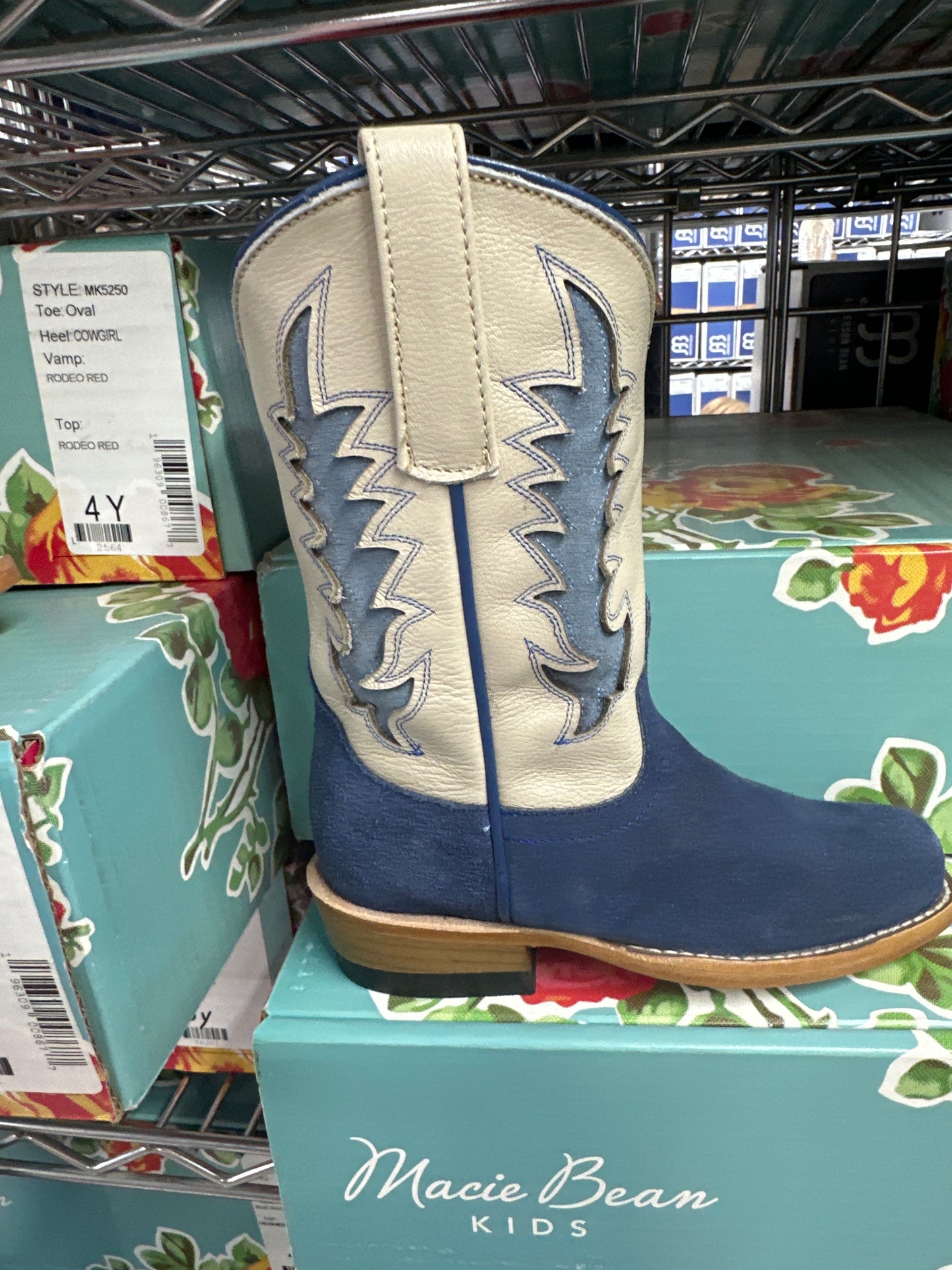 MK9521 Kids Blue Suede/Cream Mercedes