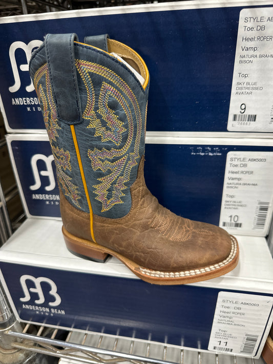 ABK5003 Kids Natural Brahma Bison/Sky Blue Distressed Avatar