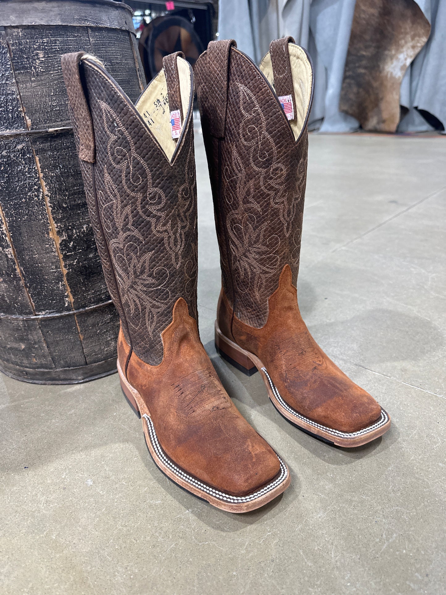 Anderson Bean Womens Boot 339741 Wheatbuck Waxy Kudu/Camel Chex