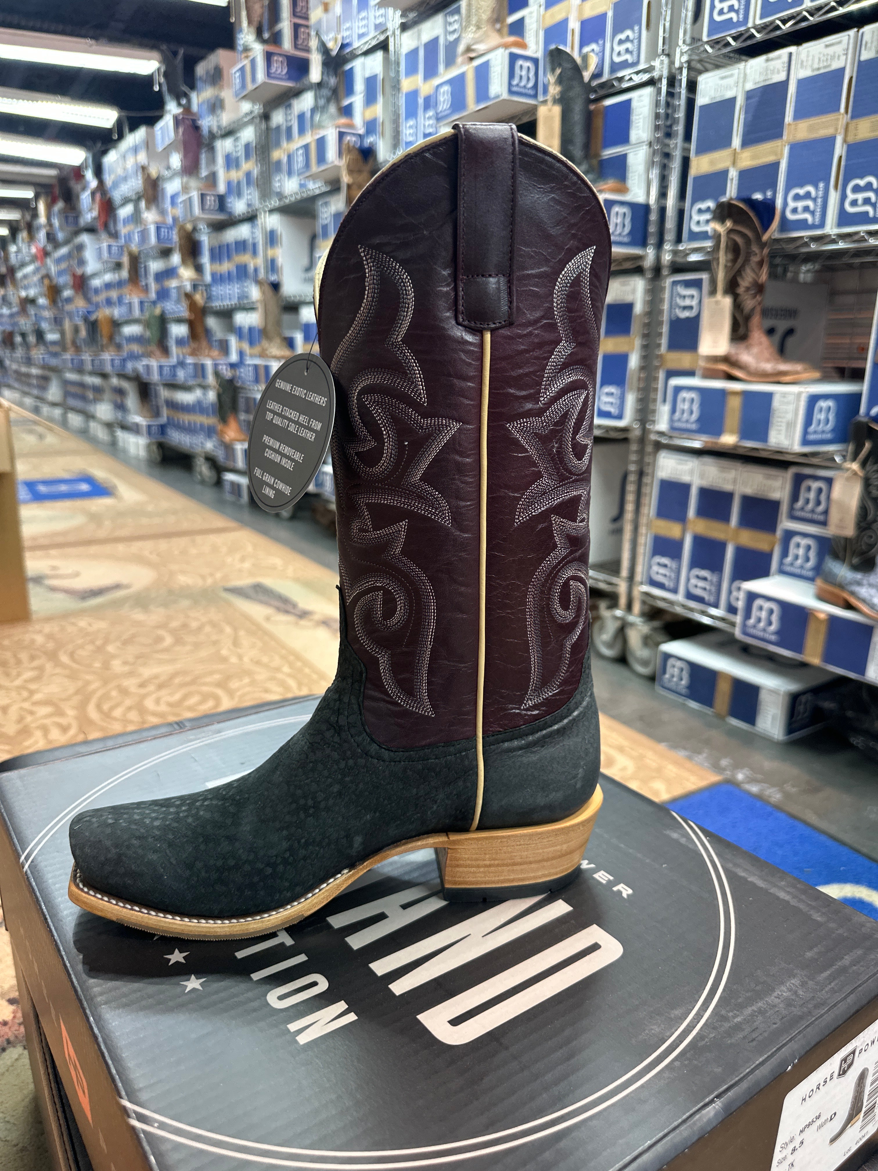 Horse Power Top Hand Mens Boot HP9536 Grey Carpincho – Rodeo Boot ...