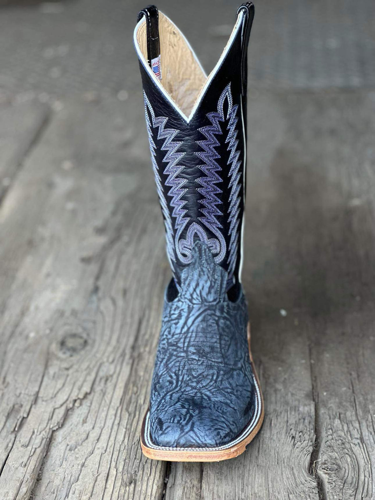 Colorado Rodeo Boot Anderson Bean Mens Boot Black Washed Shoulder/Carbon Blue Milan – Rodeo ...