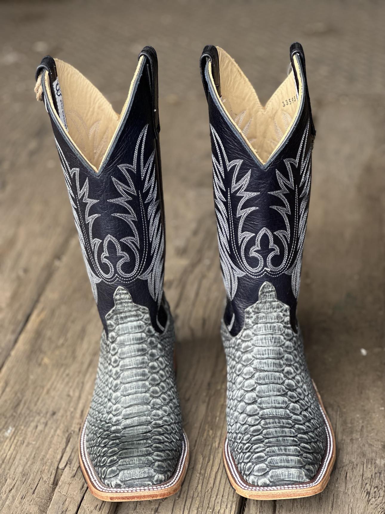 Anderson Bean Mens Boot 335938 Grey Rustic Python/Carbon Blue Milan ...