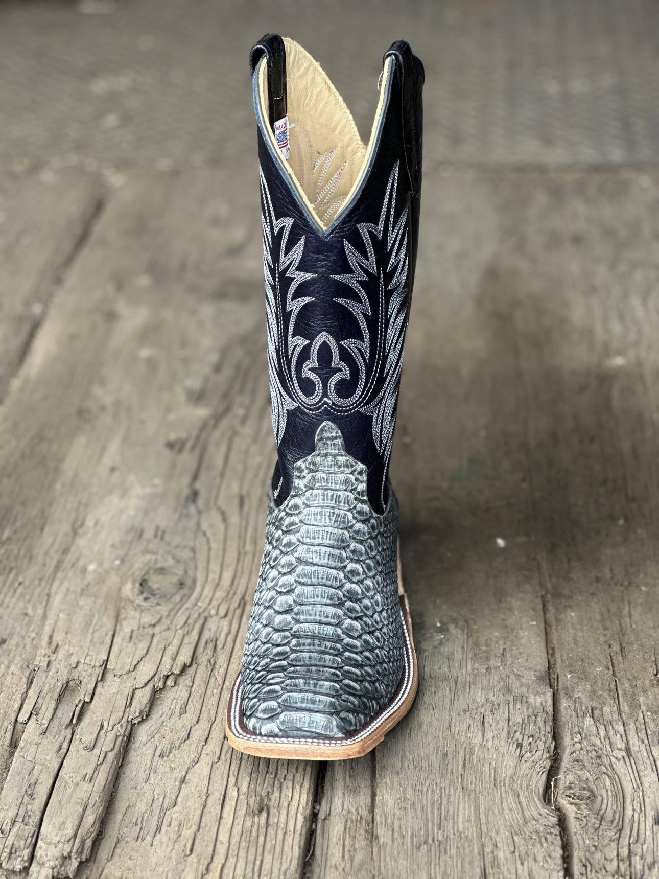 Anderson Bean Mens Boot 335938 Grey Rustic Python/Carbon Blue Milan ...